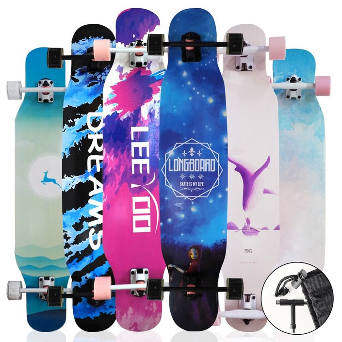 가방,티툴 증정 입문 초보 리얼 스케이트보드 롱스케이트보드