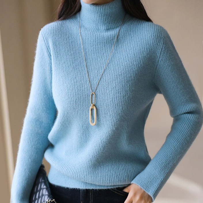 스타일온미 스타일온미  네티즈 살짝 여유있는 실루엣 포근포근 골지 폴라 니트