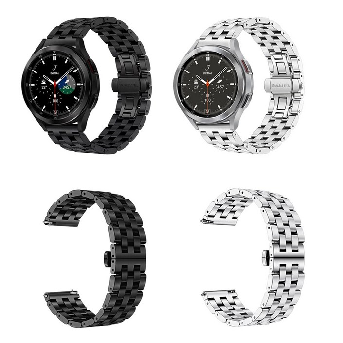 삼성 갤럭시워치5 5프로 클래식 메탈 시계줄 밴드 스트랩 R900910920 호환, 실버