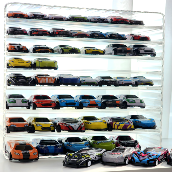 꾸꾸리빙 미니카 장식장 50대 자동차 전면 보관 케이스 장난감 정리대, 아크릴, 1개