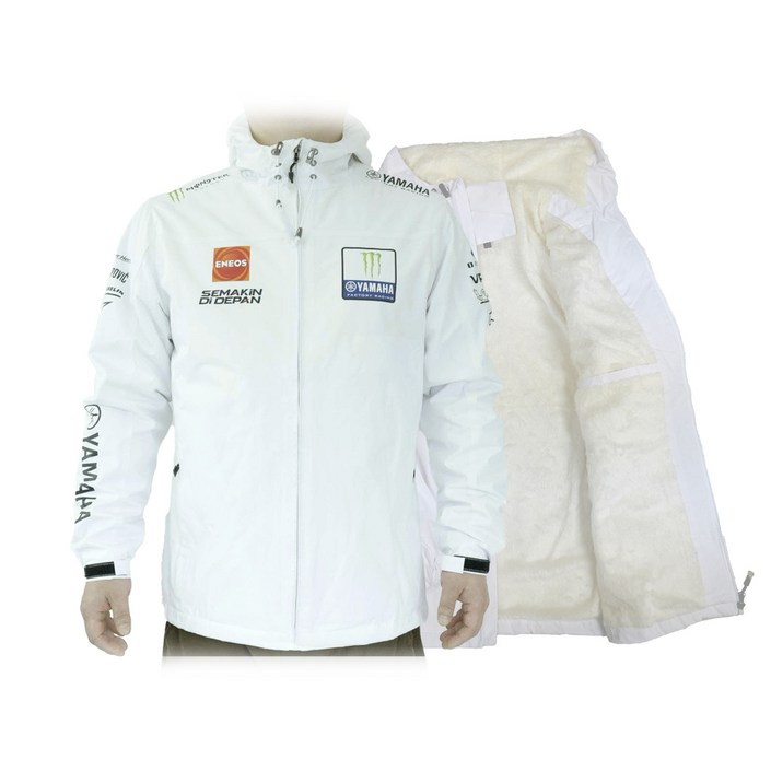 겨울 기모 방한 후드재킷 남여공용 바람막이 야마하 오토바이 레이싱재킷