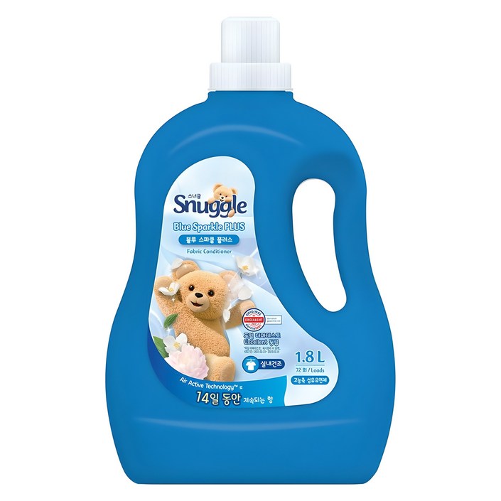 스너글 섬유유연제 블루스파클 플러스 본품, 1.8L, 1개