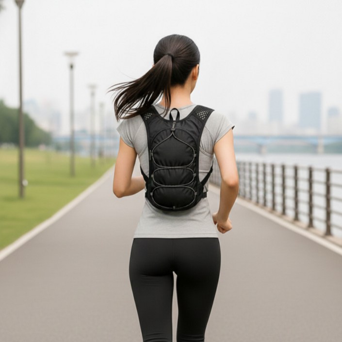 올끌레어 올인원 초경량 러닝 조끼 등산 가방 140g, 올블랙