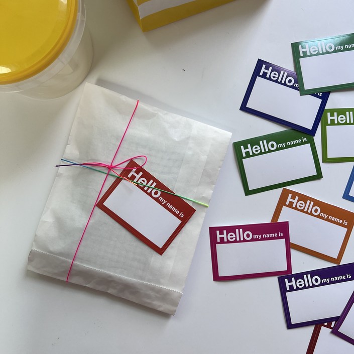 헬로우마이네임이즈 이름표 스티커 15개 1장 구디백 포장 선물 답례품 다꾸