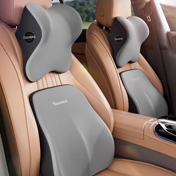 쾌적 차량용 메모리폼 목쿠션 허리쿠션 목쿠션 등받이쿠션 세트