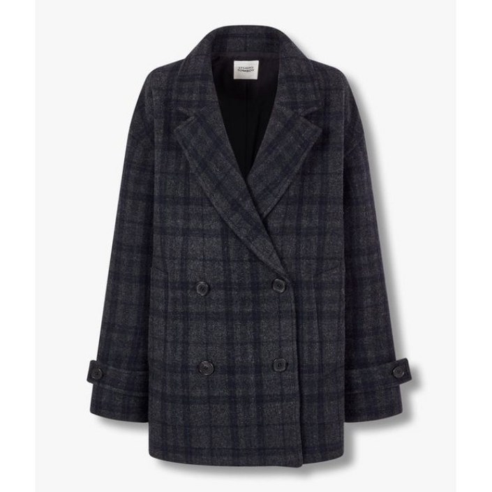 스튜디오 톰보이 빅 더블 자켓형 체크 코트9104411944 265692