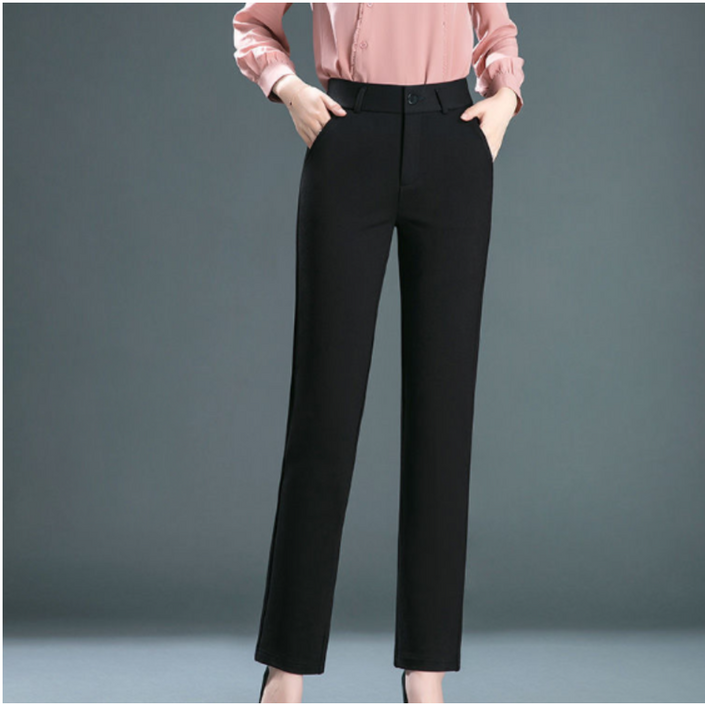 에쉬울프 (M~4XL)사계절 여성 정장바지 스판 일자핏 여성 캐주얼 긴바지