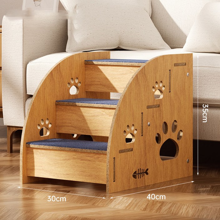 HANTAO 강아지 원목 계단 4단 3단 2단 반려동물 스텝