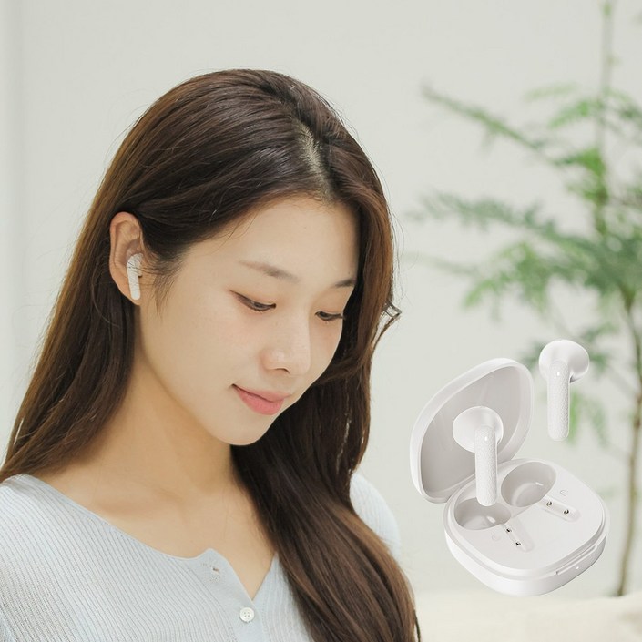 QCY AIR 블루투스 무선 이어폰 오픈형 T41, 크림화이트