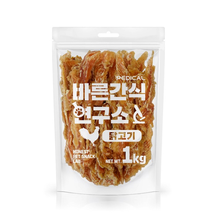 바른간식연구소 닭가슴살 1kg 강아지 육포 대용량간식, 1개, 닭가슴살