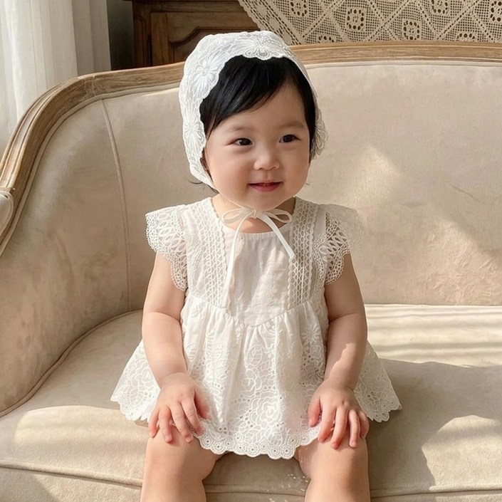 몽실이 레이스 드레스 바디슈트 여아 베이비 여름 외출복
