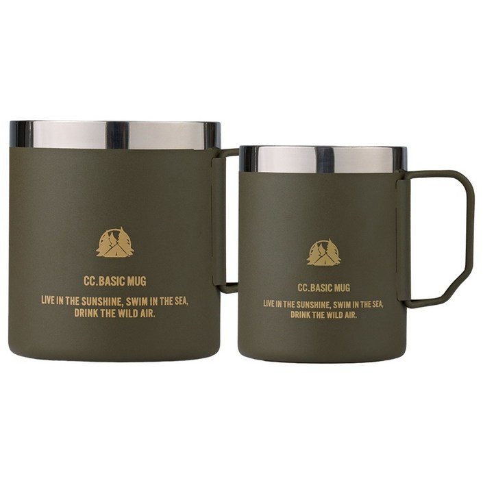 카고컨테이너 베이직 머그, 1개, 카키, 300ml450ml 세트