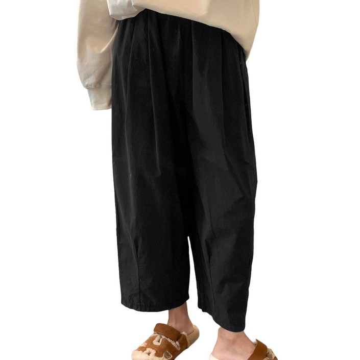 퀸앤조이 대박편한 소프트 코튼 핀턱 배기 밴딩 팬츠