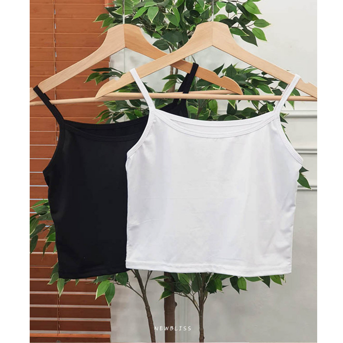 데일리 나시 여자 이너 무지 스판 크롭나시 민소매 기본 스판