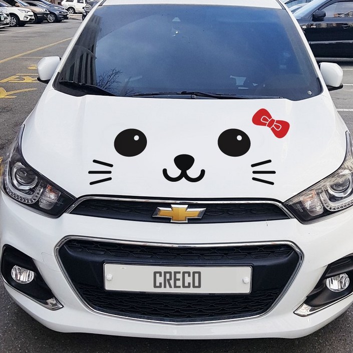 크레코 고양이 자동차 스티커 본넷 캐릭터 차량용스티커 귀여운 차량 튜닝스티커