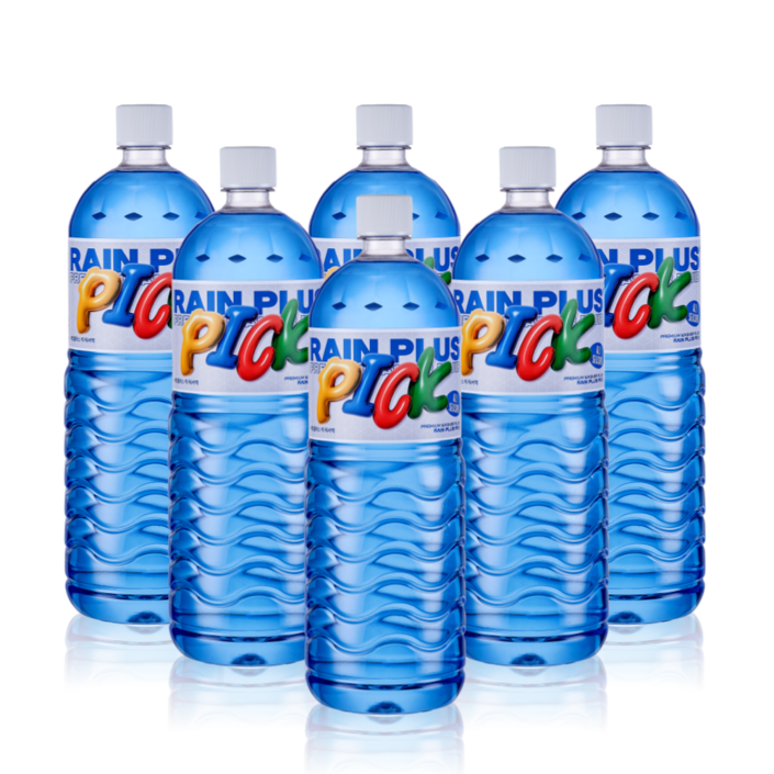 레인플러스 Pick 사계절 워셔액 차량용 에탄올 모든차종호환, 6개, 1.8L