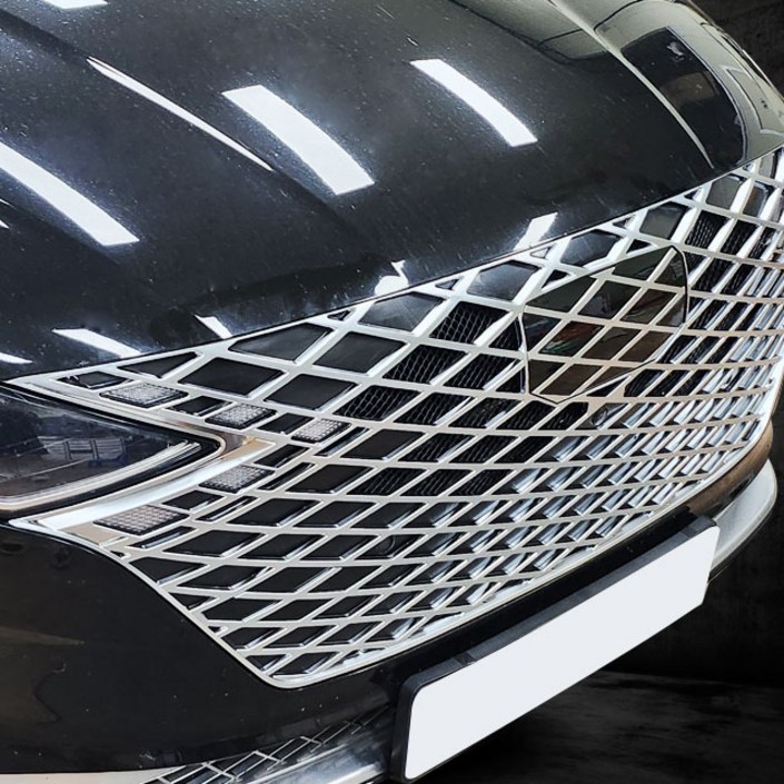 지파츠 더뉴 그랜져IG 그릴 다크크롬 블랙 실버크롬 튜닝, 블랙, 1개