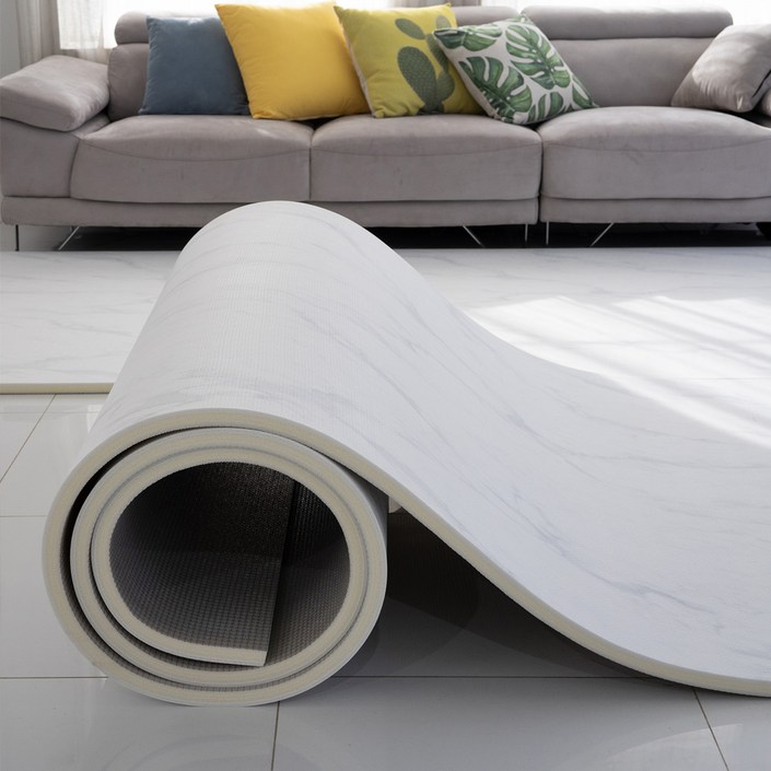 휴팡 디럭스 두께 26mm 고탄성 층간소음 방지 PVC 롤매트 유아 어린이 놀이방매트, 퓨어 마블