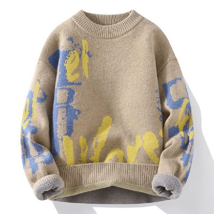 KAQIA 남성 니트 패션 긴팔 라운드 루즈핏 남성스웨터 MR2001