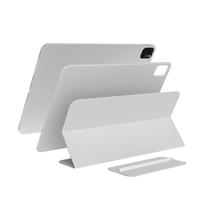 소소한 3단분리 애플펜슬 수납 마그네틱 태블릿PC 커버 매트 폴리오 케이스, 그레이