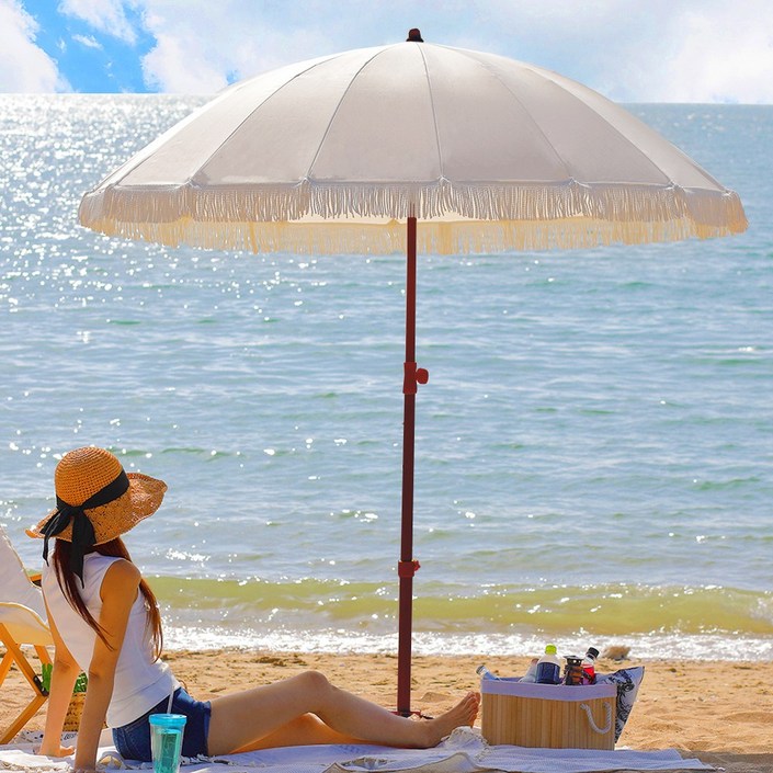 연필트리 감성 캠핑 비치 파라솔 2m + 받침대 + 파우치 세트