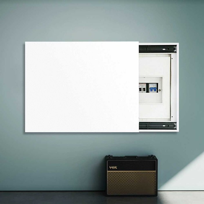 두꺼비집 커버 슬라이드 분전함 가리개 차단기 박스 흰색 슬라이딩도어 1. 40x30오른쪽밀어열기주방