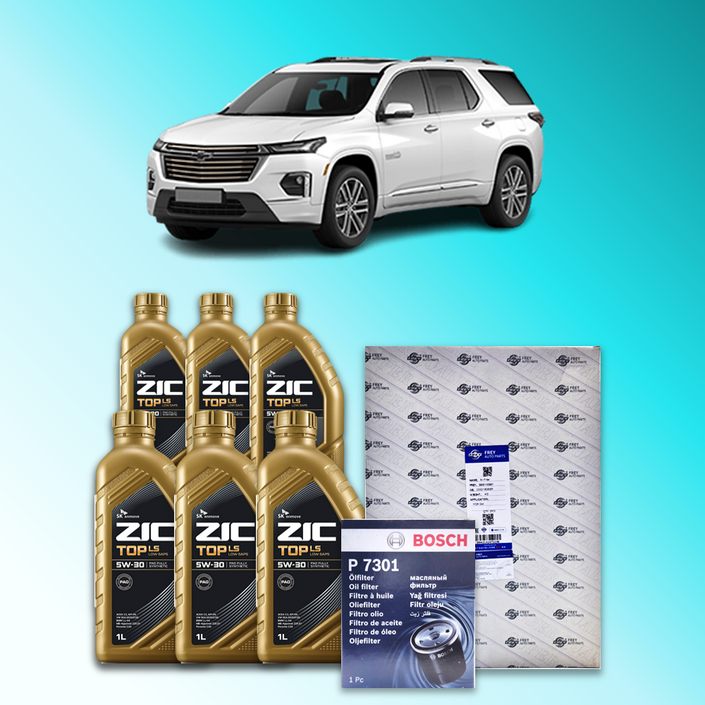 더 뉴 트래버스 3.6 가솔린 엔진오일세트 SK 지크 탑 LS 5W30 (ZIC TOP LS)