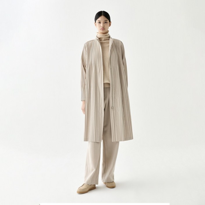 [플리츠미] 헤리티지 플리츠 트렌치코트_HPJKF024G55