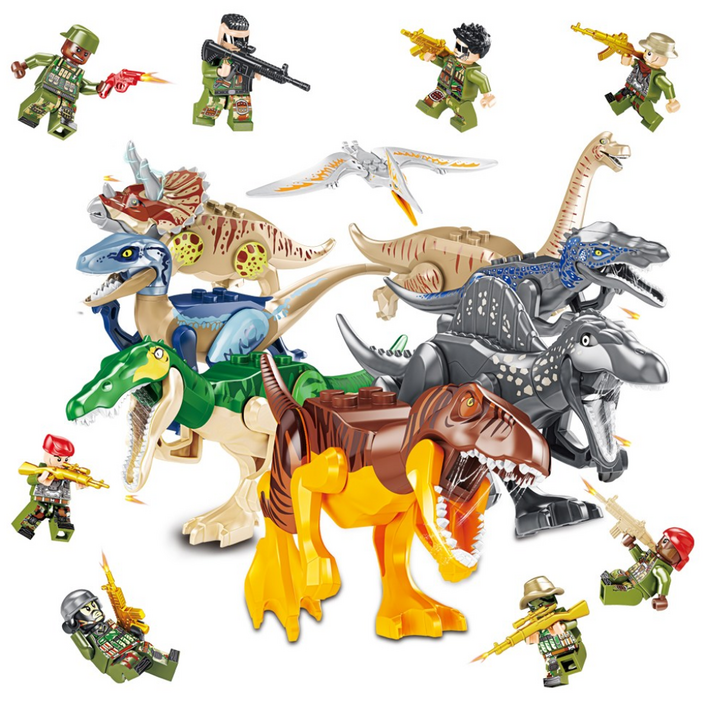 블럭 보관함포함 공룡8종 사람8종 총16종 공룡블럭 티라노 트리케라톱스 호환블럭 최신품, 1개