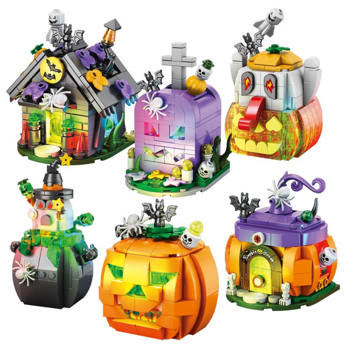 도파밍 할로윈 미니 라이트 블럭 6종 세트 장난감 소품 장식 선물, 1개