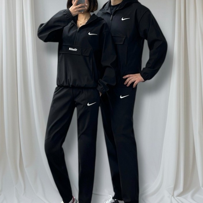 나이키 스판 합포 반집업 후드 아노락 트레이닝 세트 단체 커플 남여공용 AD