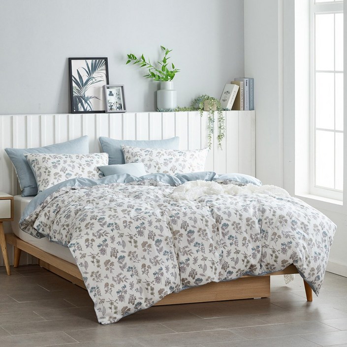 도아드림 프리스틴 모달면 이불커버, 화이트블루