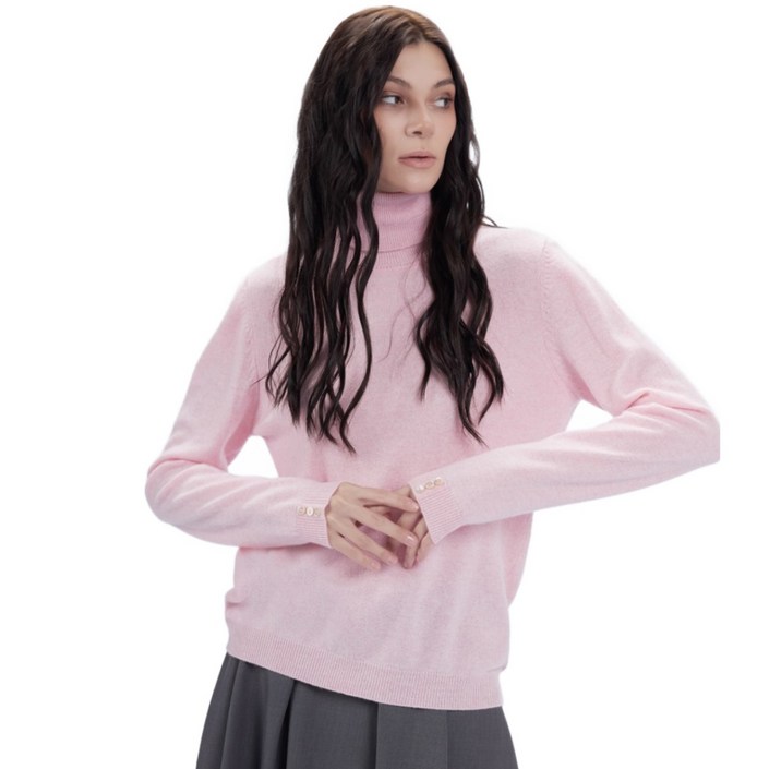 앱섹 여자 무지 부드러운 폴라티 터틀넥 얇은 몽골 캐시미어 100 니트 스웨터 0914886