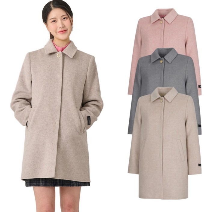 빌트모아 여성 겨울 체크 울 혼방 핸드메이드 코트