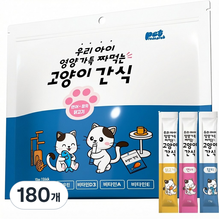 펫리서치 짜먹는 고양이 간식 츄