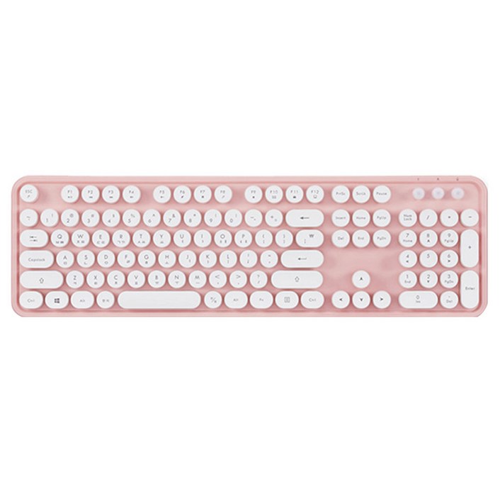 엑토 레트로 무선 일반형 키보드, 핑크, KBD48 엑토 레트로 무선 일반형 키보드, 핑크, KBD48