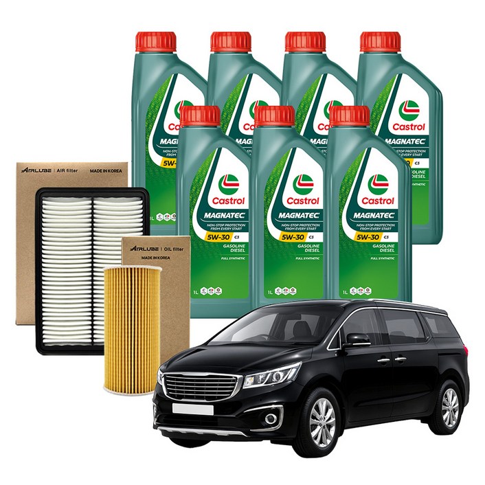 캐스트롤 마그네틱 엔진오일 1L x 7p  필터세트