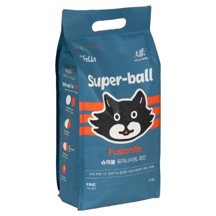 닥터펠리스 퓨저나이트 슈퍼볼 고양이 모래, 4.3kg, 1개, 무향