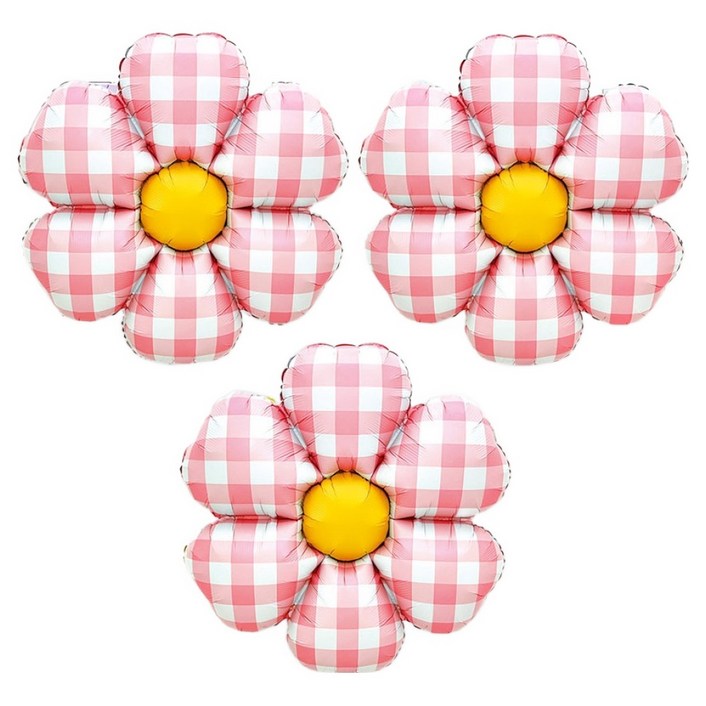 조이파티 체크데이지 꽃풍선 52 x 52 cm