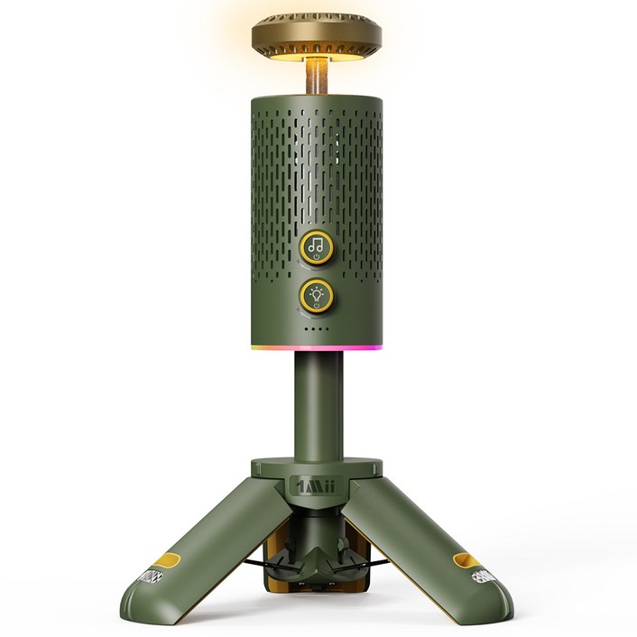 원미 LED 스트레치 랜턴 블루투스 스피커 12500mAh, 아미그린, 1개