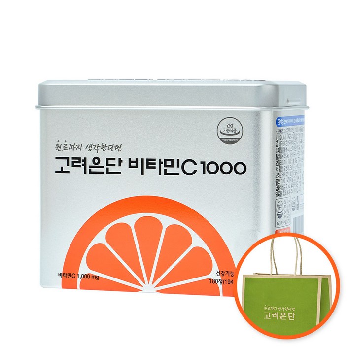 고려은단 비타민C 1000 + 쇼핑백, 180정, 1개 - 투데이밈