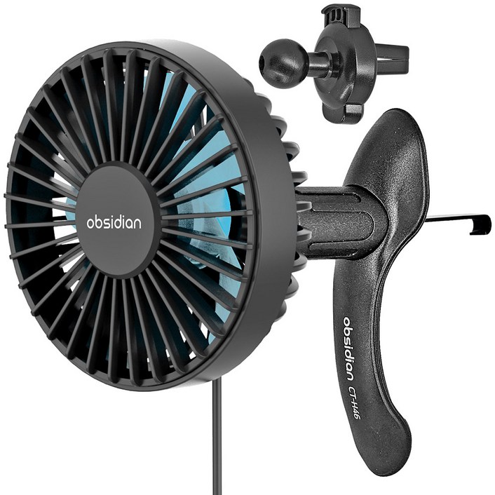 옵시디언 차량용 만능 송풍구 USB 미니선풍기 에어써큘레이터 3단조절
