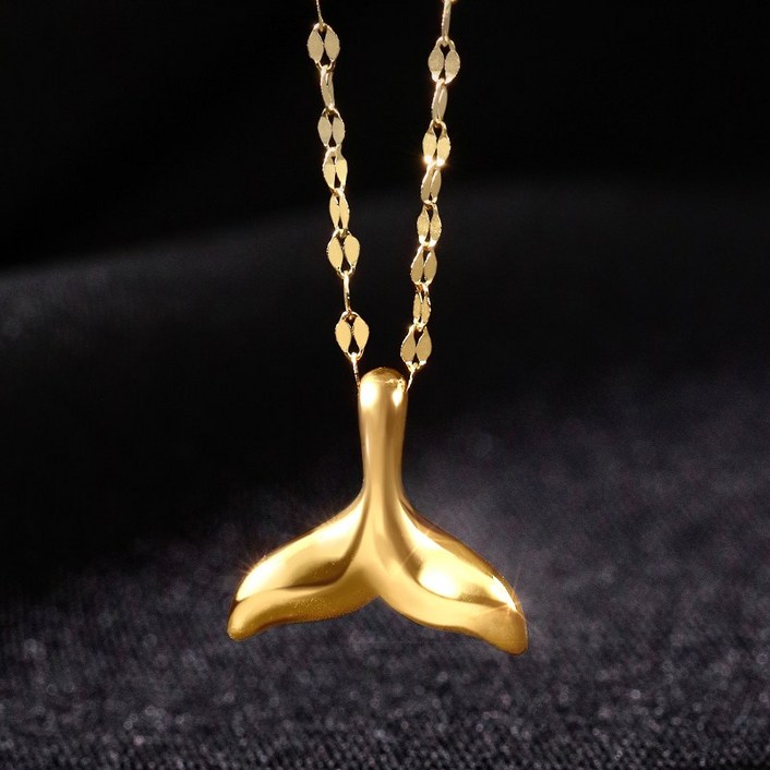 골드팡 여성용 18K 통통고래꼬리 목걸이