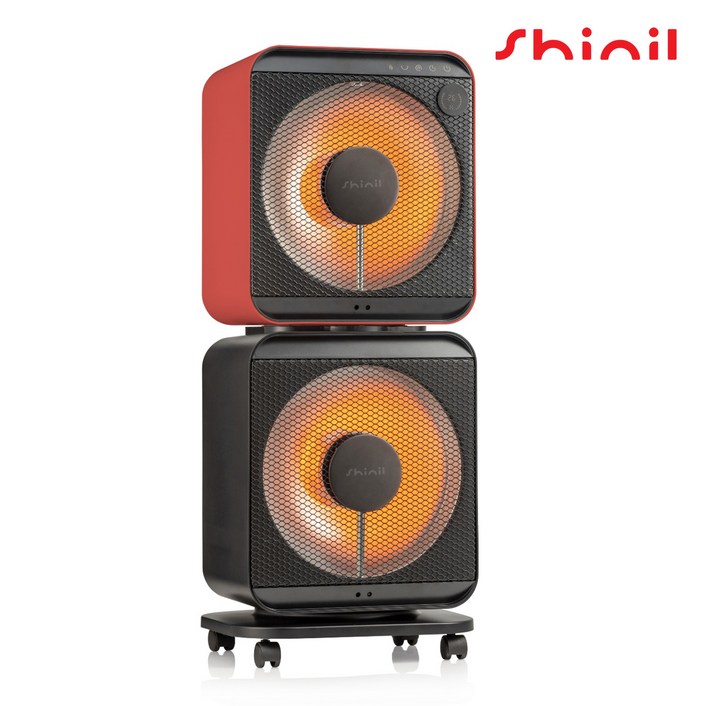 신일 전기히터 전기난로 SEHF1500HLW, 레드블랙