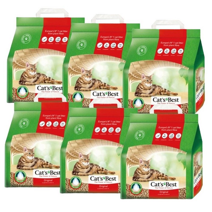 캣츠베스트 오코플러스 오리지널 친환경 고양이모래 5L 2.1Kg, 2.1kg, 6개, 나무향