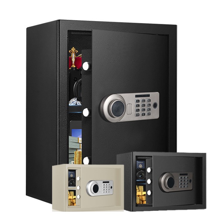 조이쥬드 스마트 비밀 금고 비밀번호지문비상열쇠 소형 대형, 블랙대형50cm