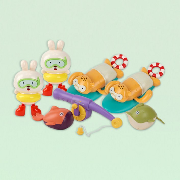 캐스비 네이처 수영하는 목욕놀이 장난감5종1305set 물놀이 태엽 욕조 장난감