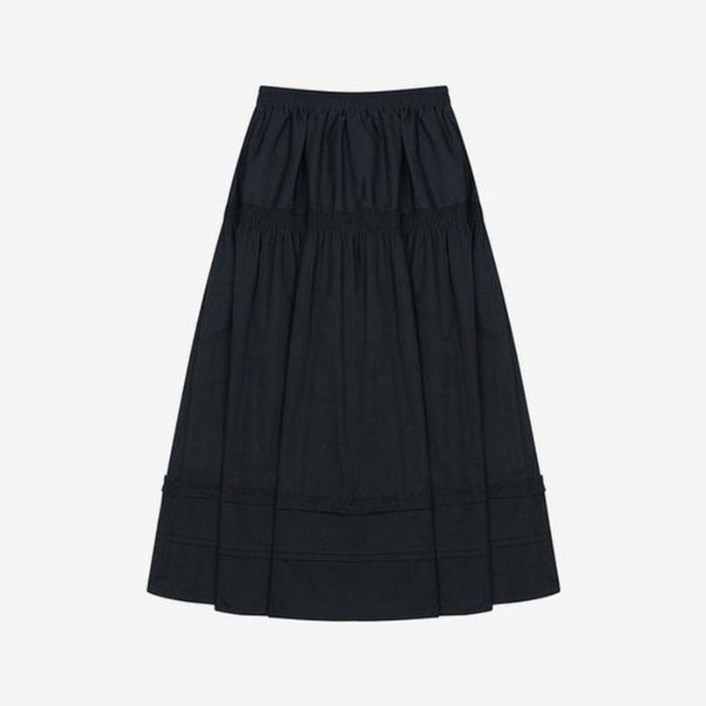 베스띠벨리 세이브존04 올 밴딩 스티치 셔링 스커트 BKSAG23420