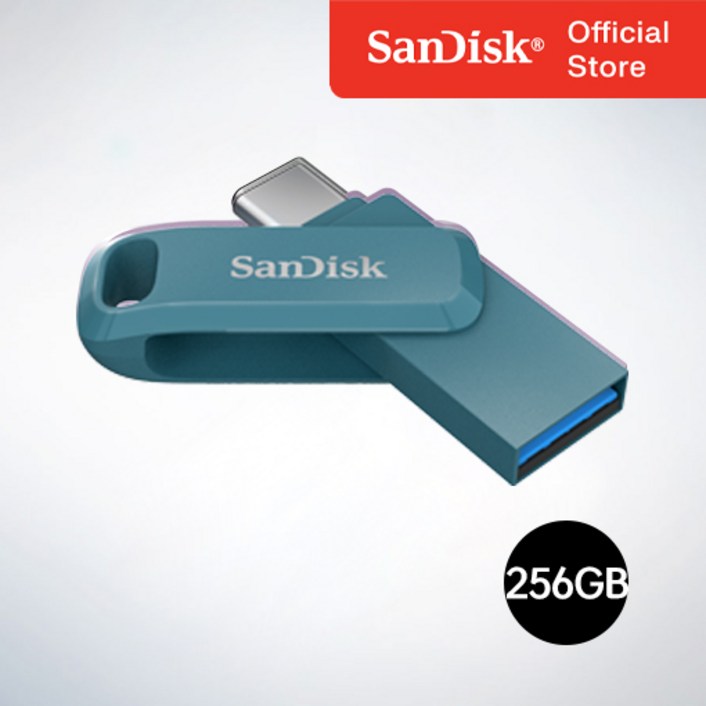 샌디스크코리아 공식인증정품    USB 메모리 Ultra Dual Go 울트라 듀얼 고 Type-C OTG USB 3.1 SDDDC3 256GB   나바지오블루