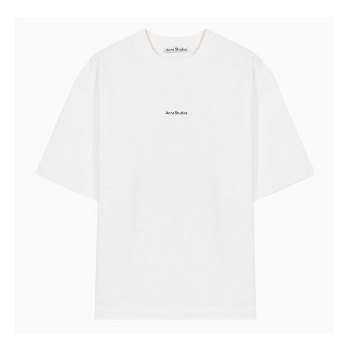 [아크네 스튜디오] (당일) 22FW  로고 프린팅 오버핏 화이트 반팔 티셔츠 BL0278 - 쇼핑뉴스